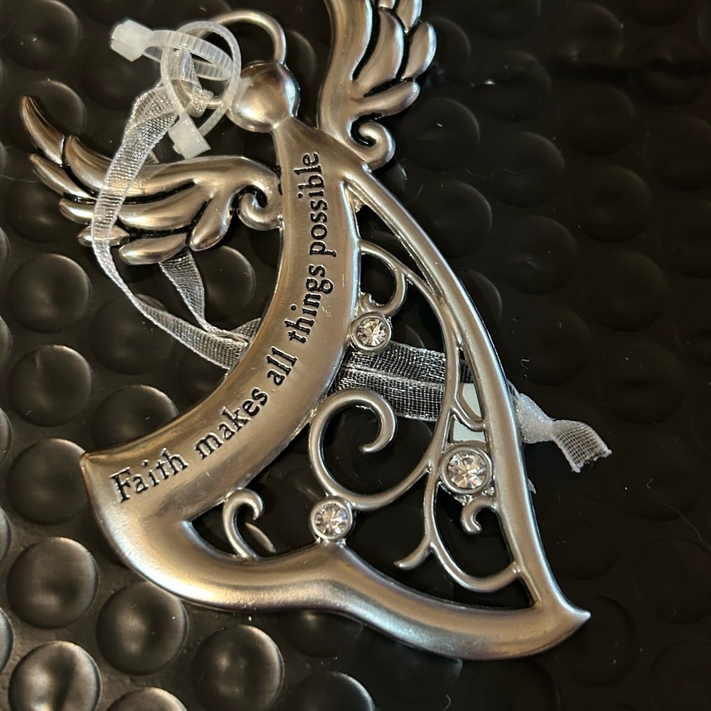 Silver Angel Wing Ornament